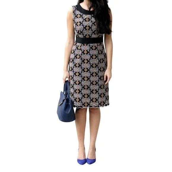 HD in Paris Black and Cream Midi Dress - Picture 4 of 10